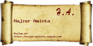 Hajzer Aminta névjegykártya